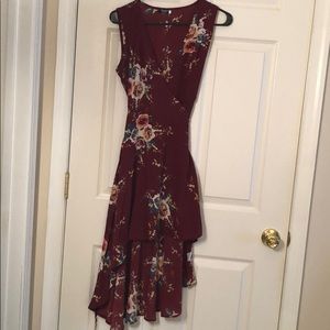 High-low wrap dress -Floral